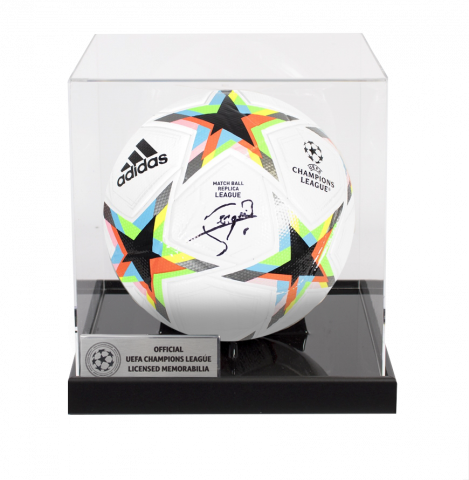 Sergio Busquets Official UEFA Champions League Signed Football In Acrylic Case
