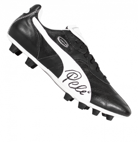 Pele Signed Black Puma Liga Boot