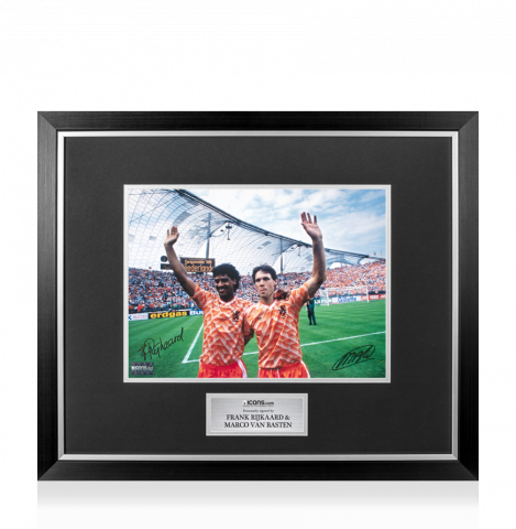 Marco van Basten & Frank Rijkaard Signed Netherlands Photo In Premium Photo Frame: UEFA EURO 1988 Winners