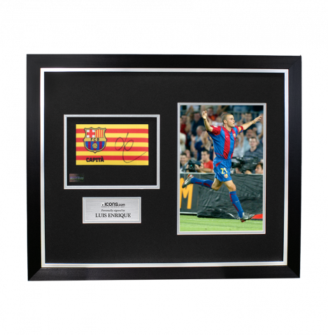 Luis Enrique Signed and Framed FC Barcelona Branded Captain's Armband