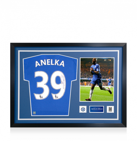 Nicolas Anelka Official Chelsea FC Signed and Framed Modern Home Shirt