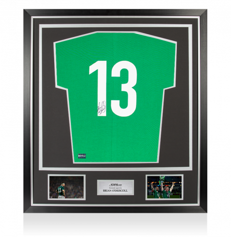 Brian O'Driscoll Back Signed Ireland Rugby Shirt In Classic Frame