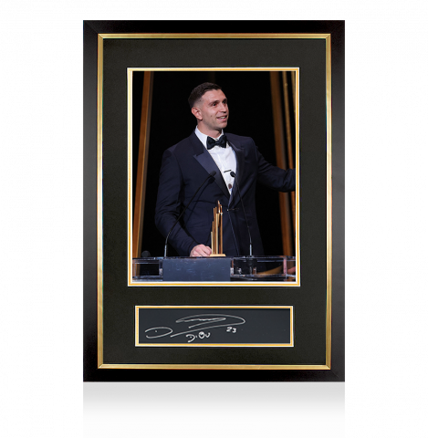 Emiliano Martinez Official Ballon d'Or™ Signed Plaque and Photo Frame: 2023 Yachine Trophy Winner