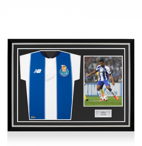 Casemiro Front Signed Porto 2018-19 Home Shirt In Hero Frame: Option 1