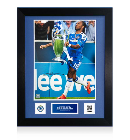 Didier Drogba Official Chelsea FC Signed and Framed Photo: 2012 UEFA Champions League Winner