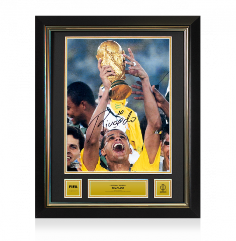 Rivaldo Official 2002 FIFA World Cup™ Signed and Framed Brazil Photo: 2002 Winner