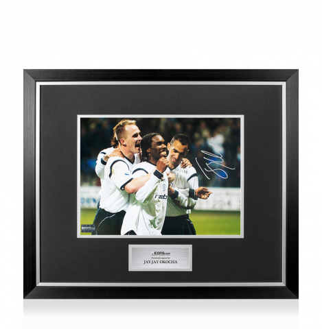 Jay-Jay Okocha Signed Bolton Wanderers Photo In Premium Photo Frame