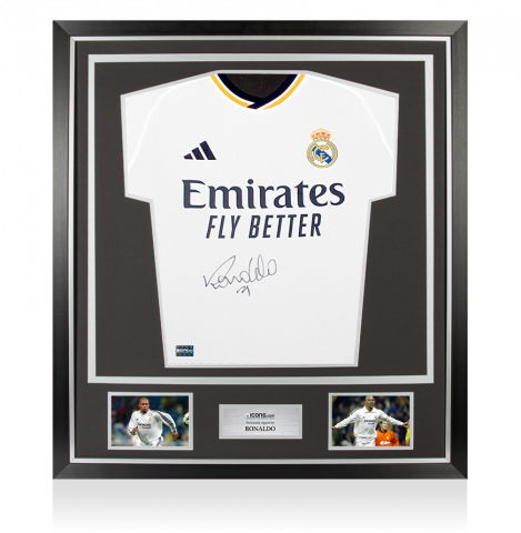 Ronaldo Front Signed Modern Real Madrid CF Home Shirt In Classic Frame