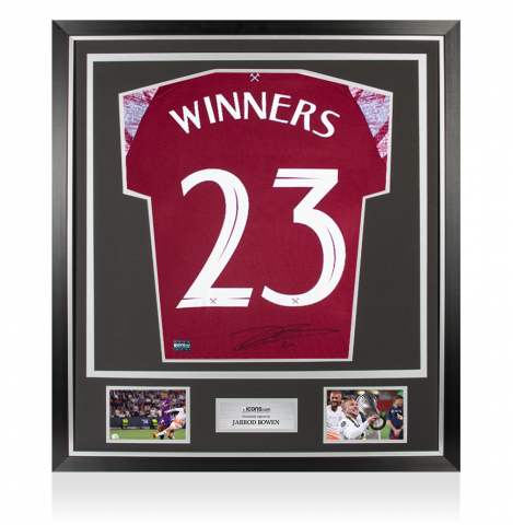 Jarrod Bowen Back Signed West Ham United 2022-23 Home Shirt: 2023 UEFA Europa Conference League Winners Edition In Classic Frame