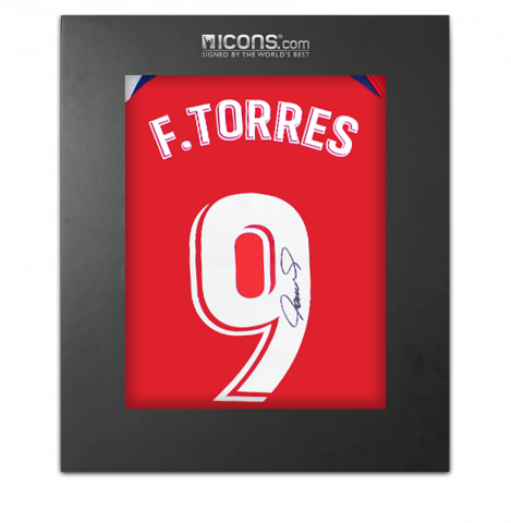 Fernando Torres Back Signed Modern Atletico Madrid Home Shirt In Deluxe Packaging