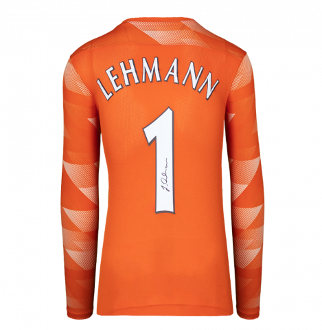 Jens Lehmann Signed Orange Goalkeeper Shirt