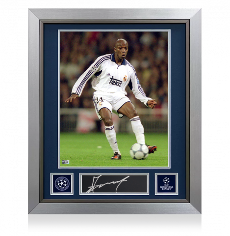 Claude Makelele Official UEFA Champions League Signed Plaque and Photo Frame