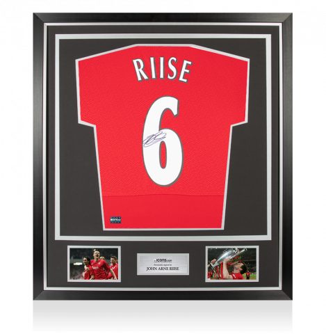 John Arne Riise Back Signed Liverpool FC 2005 Home Shirt In Classic Frame