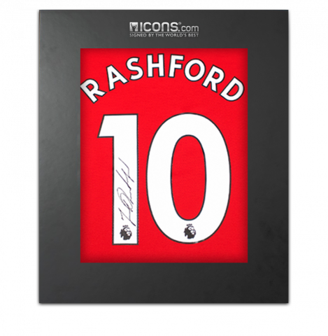 Marcus Rashford Back Signed Manchester United 2021-22 Home Shirt In Deluxe Packaging
