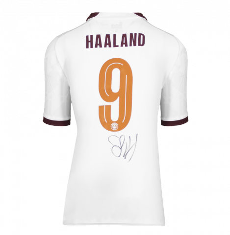 Erling Haaland Back Signed Manchester City 2023-24 Away Shirt