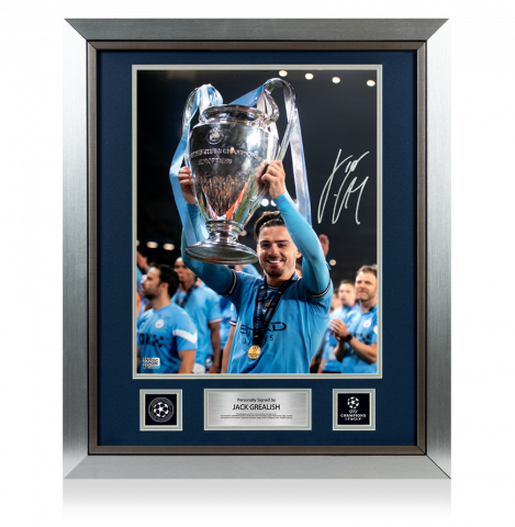 Jack Grealish Official UEFA Champions League Signed and Framed Manchester City Photo: 2023 Winner