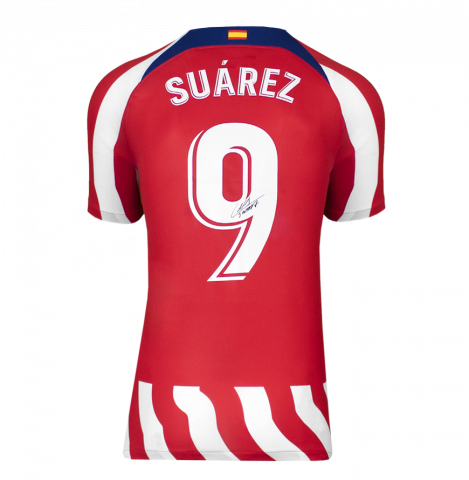 Luis Suarez Back Signed Atletico Madrid 2022-23 Home Shirt
