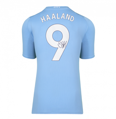 Erling Haaland Back Signed Manchester City 2023-24 Home Shirt In Deluxe Packaging