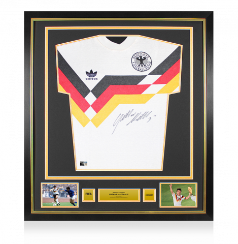 Lothar Matthaus Official FIFA World Cup Front Signed and Framed Germany 1988-90 Home Shirt