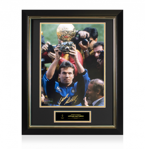 Lothar Matthaus Official Ballon d'Or™ Signed and Framed Internazionale Photo: 1990 Ballon d'Or Winner