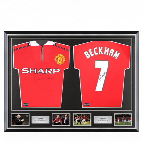 Sir Alex Ferguson & David Beckham Signed Manchester United Home Shirts In Classic Dual Frame