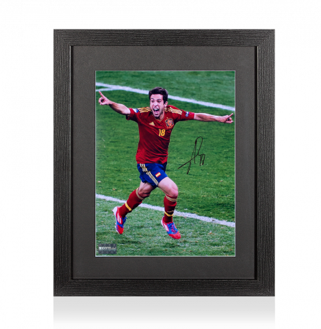 Jordi Alba Signed Spain Photo In Black Wooden Frame: UEFA EURO 2012 Final Goal