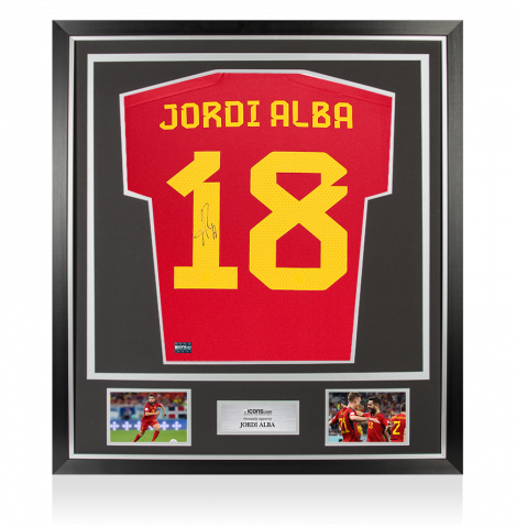 Jordi Alba Back Signed Spain 2022 Home Shirt In Classic Frame