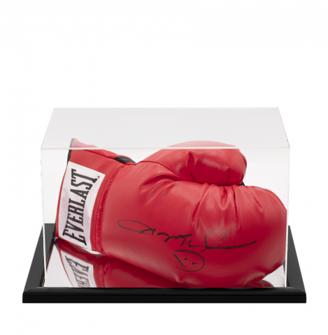 Sugar Ray Leonard Signed Red Boxing Glove In Acrylic Case