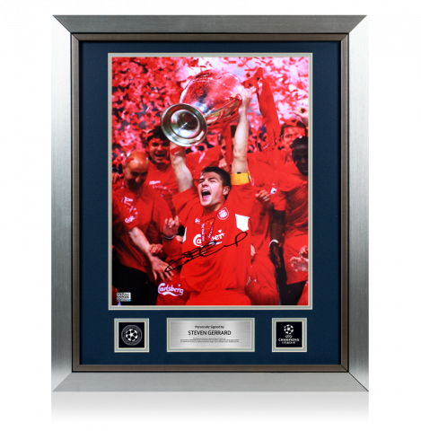 Steven Gerrard Official UEFA Champions League Signed and Framed Liverpool FC Photo: 2005 UEFA Champions League Winner