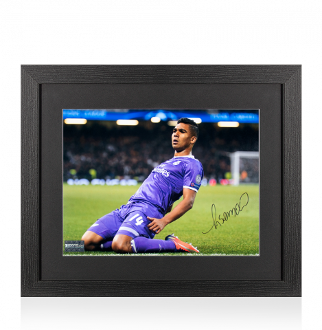 Casemiro Signed Real Madrid Photo In Black Wooden Frame: UEFA Champions League Final Goal