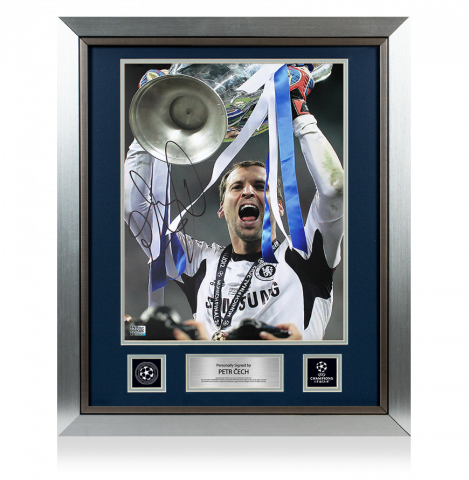 Petr Cech Official UEFA Champions League Signed and Framed Chelsea Photo: 2012 Winner