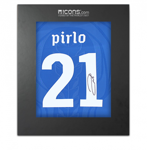 Andrea Pirlo Back Signed Italy 2010 Home Shirt In Deluxe Packaging