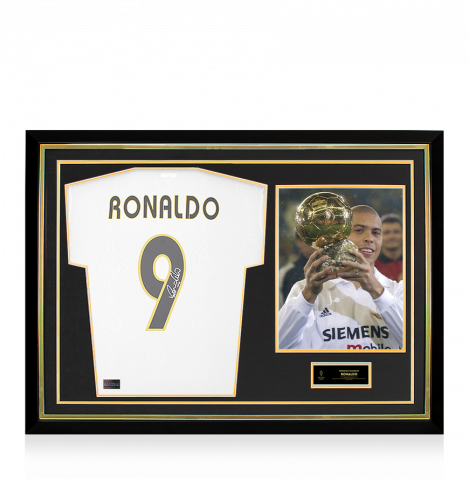 Ronaldo Official Ballon d'Or™ Back Signed and Hero Framed Real Madrid CF Modern Home Shirt