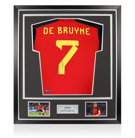 Kevin De Bruyne Signed Belgium 2022 Home Shirt In Classic Frame