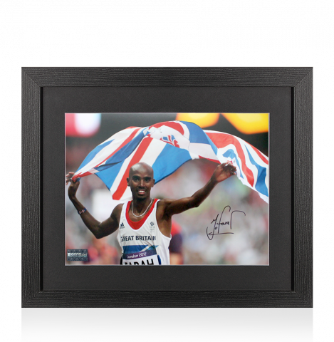 Sir Mo Farah Signed Photo In Black Wooden Frame: London 2012 Men's 5,000m Gold
