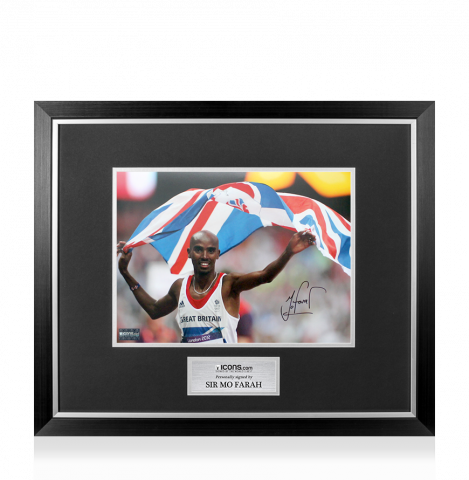 Sir Mo Farah Signed Photo In Premium Photo Frame: London 2012 Men's 5,000m Gold
