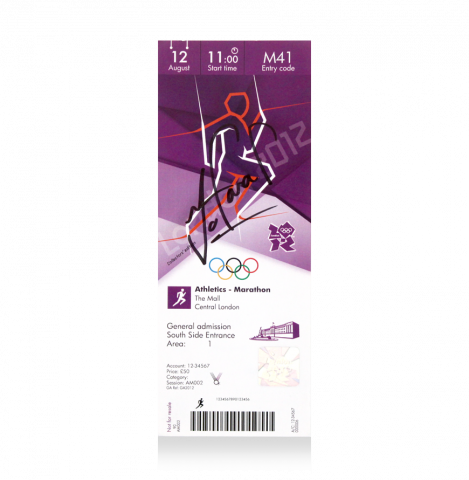 Sir Mo Farah Signed Ticket: London 2012 Marathon