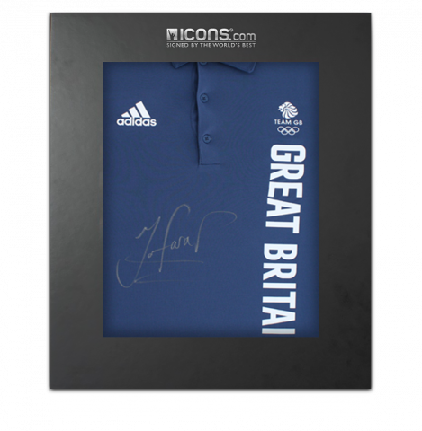 Sir Mo Farah Front Signed adidas Team GB Polo Shirt In Deluxe Packaging