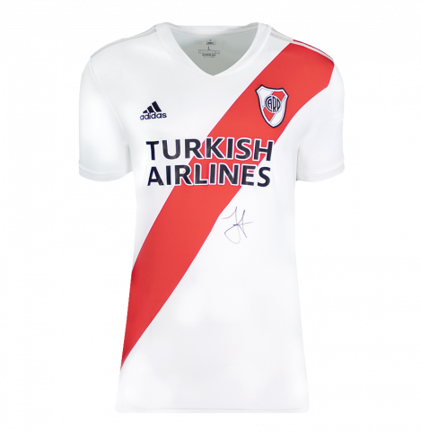 Julian Alvarez Front Signed River Plate 2020-21 Home Shirt