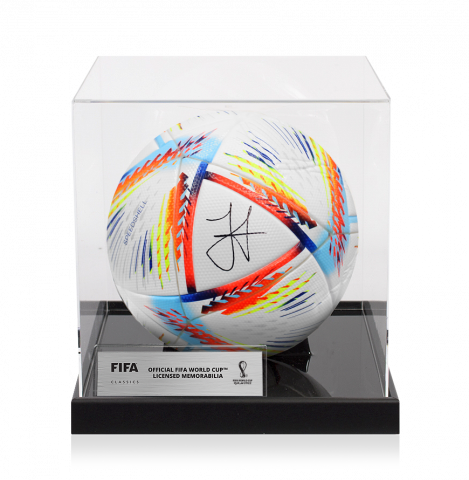 Julian Alvarez Official 2022 FIFA World Cup™ Signed Football In Acrylic Case
