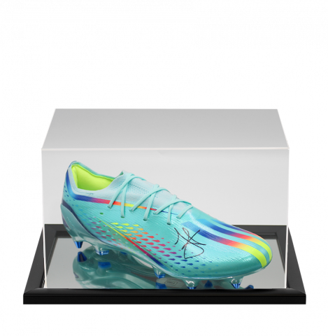 Julian Alvarez Signed Adidas X Speedportal .1 Boot In Acrylic Case