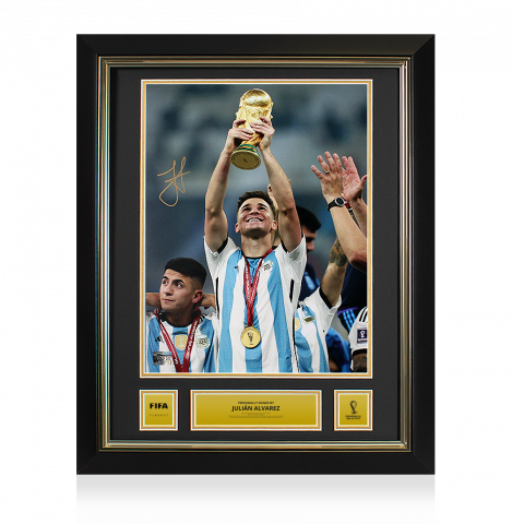 Julian Alvarez Official 2022 FIFA World Cup™ Signed and Framed Argentina Photo: 2022 Winner