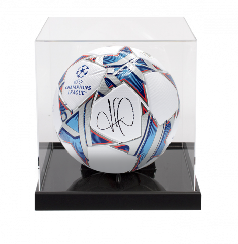 Kylian Mbappe Signed UEFA Champions League Football In Acrylic Case
