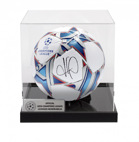 Kylian Mbappe Official UEFA Champions League Signed Football In Acrylic Case