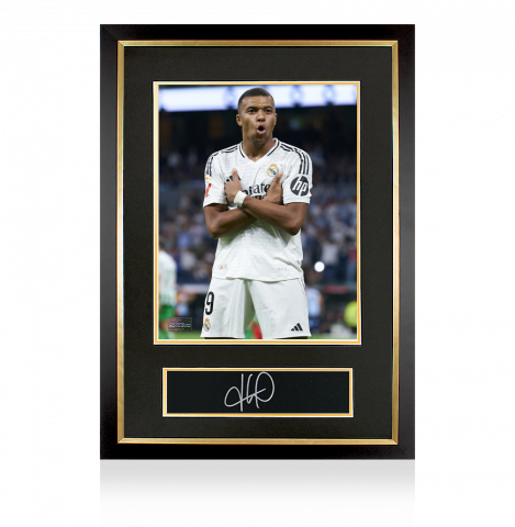Kylian Mbappe Official Ballon d'Or™ Signed Plaque and Photo Frame: 2024 Gerd Müller Trophy Winner