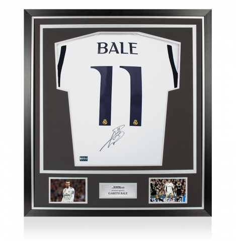 Gareth Bale Back Signed Real Madrid 2023-24 Home Shirt In Classic Frame