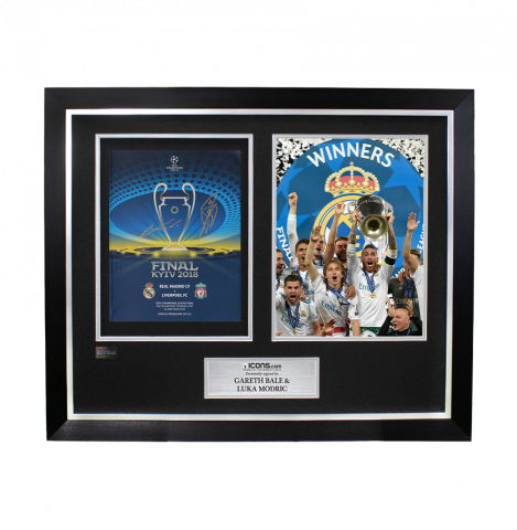 Gareth Bale & Luka Modric Dual Signed and Framed Programme: 2018 UEFA Champions League 