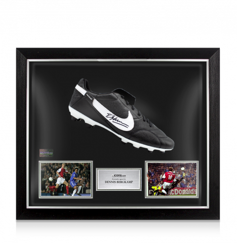 Dennis Bergkamp Signed Nike Premier Football Boot In Bubble Frame: Option 1