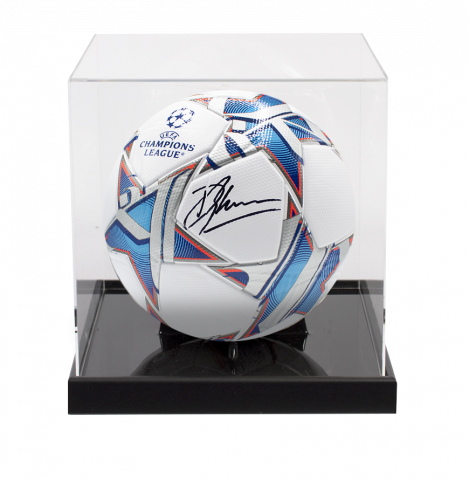 Dennis Bergkamp Signed UEFA Champions League Football In Acrylic Case