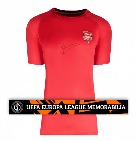Dennis Bergkamp Official UEFA Europa League Front Signed Arsenal T-Shirt
